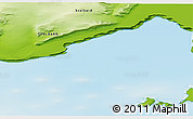 Physical 3D Map of the area around 77° 29' 31" N, 22° 10' 29" E
