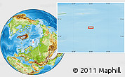 Physical Location Map of the area around 77° 29' 31" N, 38° 19' 30" E
