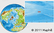 Physical Location Map of the area around 77° 29' 31" N, 4° 10' 30" W