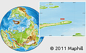 Physical Location Map of the area around 77° 29' 31" N, 66° 22' 30" E