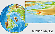 Physical Location Map of the area around 77° 29' 31" N, 67° 4' 29" W