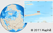 Shaded Relief Location Map of the area around 77° 29' 31" N, 68° 4' 29" E