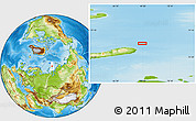 Physical Location Map of the area around 77° 29' 31" N, 69° 46' 30" E