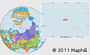 Political Location Map of the area around 77° 29' 31" N, 70° 37' 30" E