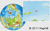 Physical Location Map of the area around 77° 29' 31" N, 71° 28' 29" E