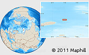 Shaded Relief Location Map of the area around 77° 29' 31" N, 71° 28' 29" E