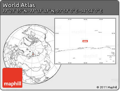 Blank Location Map of the Area around 77° 29' 31" N, 94° 25' 30" E