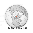 Outline Map of the Area around 77° 29' 31" N, 95° 58' 29" W, rectangular outline