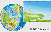 Physical Location Map of the area around 77° 44' 16" N, 110° 34' 29" E