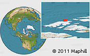 Satellite Location Map of the area around 77° 44' 16" N, 117° 13' 29" W