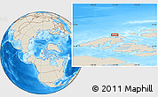 Shaded Relief Location Map of the area around 77° 44' 16" N, 117° 13' 29" W