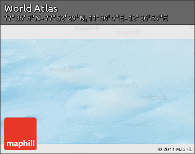 Physical 3D Map of the Area around 77° 44' 16" N, 11° 58' 29" E