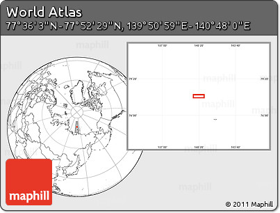 Blank Location Map of the Area around 77° 44' 16" N, 140° 19' 29" E