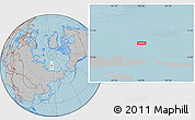 Gray Location Map of the area around 77° 44' 16" N, 144° 34' 29" E, hill shading