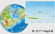 Physical Location Map of the area around 77° 44' 16" N, 151° 22' 30" E