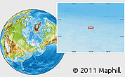 Physical Location Map of the area around 77° 44' 16" N, 163° 16' 30" E