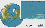 Satellite Location Map of the area around 77° 44' 16" N, 173° 28' 29" E
