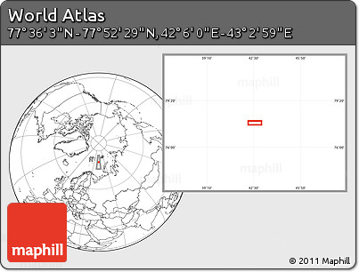 Blank Location Map of the Area around 77° 44' 16" N, 42° 34' 30" E