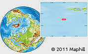 Physical Location Map of the area around 77° 44' 16" N, 44° 16' 29" E