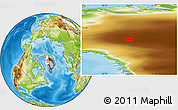 Physical Location Map of the area around 77° 44' 16" N, 55° 10' 29" W