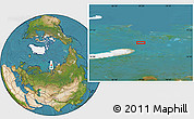 Satellite Location Map of the area around 77° 44' 16" N, 69° 46' 30" E