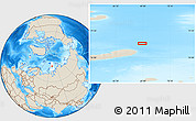 Shaded Relief Location Map of the area around 77° 44' 16" N, 69° 46' 30" E