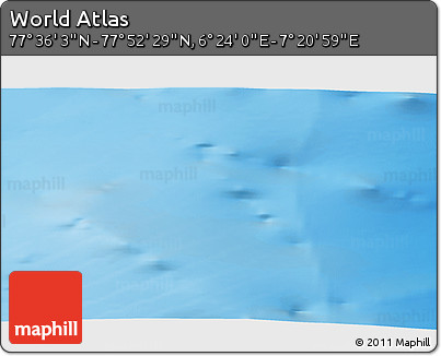 Physical 3D Map of the Area around 77° 44' 16" N, 6° 52' 30" E