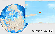 Shaded Relief Location Map of the area around 77° 44' 16" N, 70° 37' 30" E