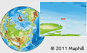 Physical Location Map of the area around 77° 58' 56" N, 113° 58' 29" E