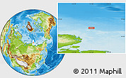 Physical Location Map of the area around 77° 58' 56" N, 115° 40' 30" E
