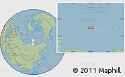 Savanna Style Location Map of the area around 77° 58' 56" N, 119° 4' 29" E, hill shading