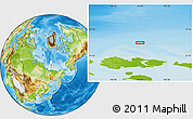 Physical Location Map of the area around 77° 58' 56" N, 142° 1' 30" E