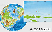 Physical Location Map of the area around 77° 58' 56" N, 143° 43' 29" E