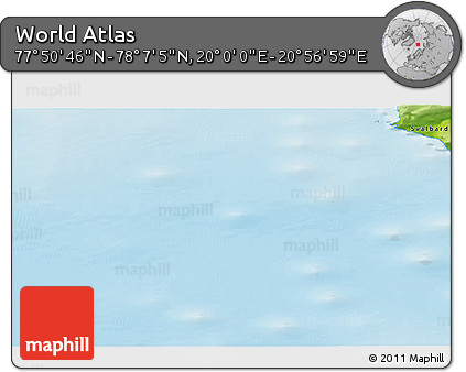 Physical 3D Map of the Area around 77° 58' 56" N, 20° 28' 30" E