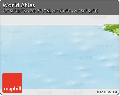 Physical 3D Map of the Area around 77° 58' 56" N, 20° 28' 30" E