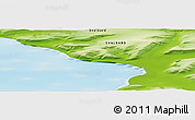 Physical Panoramic Map of the area around 77° 58' 56" N, 21° 19' 30" E