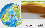 Physical Location Map of the area around 77° 58' 56" N, 38° 10' 29" W