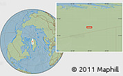 Savanna Style Location Map of the area around 77° 58' 56" N, 49° 13' 30" W, hill shading