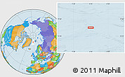 Political Location Map of the area around 77° 58' 56" N, 4° 10' 30" W