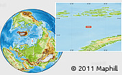 Physical Location Map of the area around 77° 58' 56" N, 55° 19' 30" E