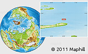 Physical Location Map of the area around 77° 58' 56" N, 68° 4' 29" E