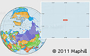 Political Location Map of the area around 77° 58' 56" N, 68° 55' 30" E
