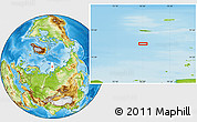 Physical Location Map of the area around 77° 58' 56" N, 76° 34' 29" E