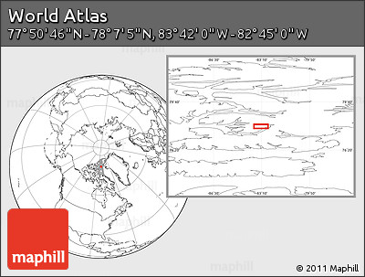 Blank Location Map of the Area around 77° 58' 56" N, 83° 13' 29" W