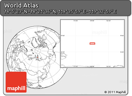 Blank Location Map of the Area around 78° 13' 29" N, 119° 4' 29" E