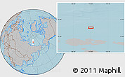 Gray Location Map of the area around 78° 13' 29" N, 142° 1' 30" E, hill shading