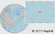 Gray Location Map of the area around 78° 13' 29" N, 146° 16' 30" E, hill shading