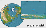 Satellite Location Map of the area around 78° 13' 29" N, 147° 7' 30" E
