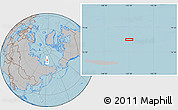 Gray Location Map of the area around 78° 13' 29" N, 152° 13' 29" E, hill shading