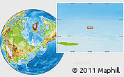 Physical Location Map of the area around 78° 13' 29" N, 153° 4' 29" E